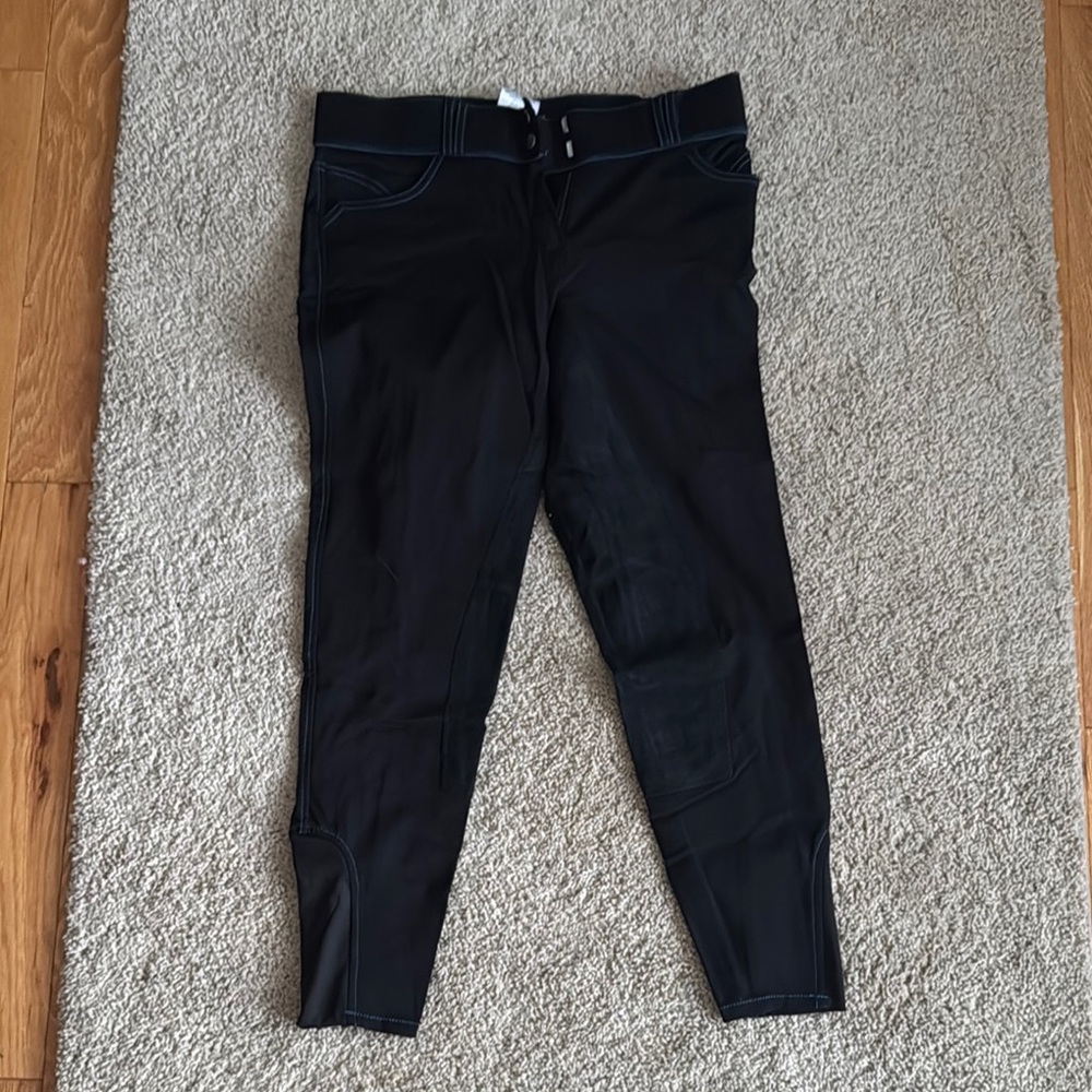 Women's Elation Black Suede Breeches with Blue Details